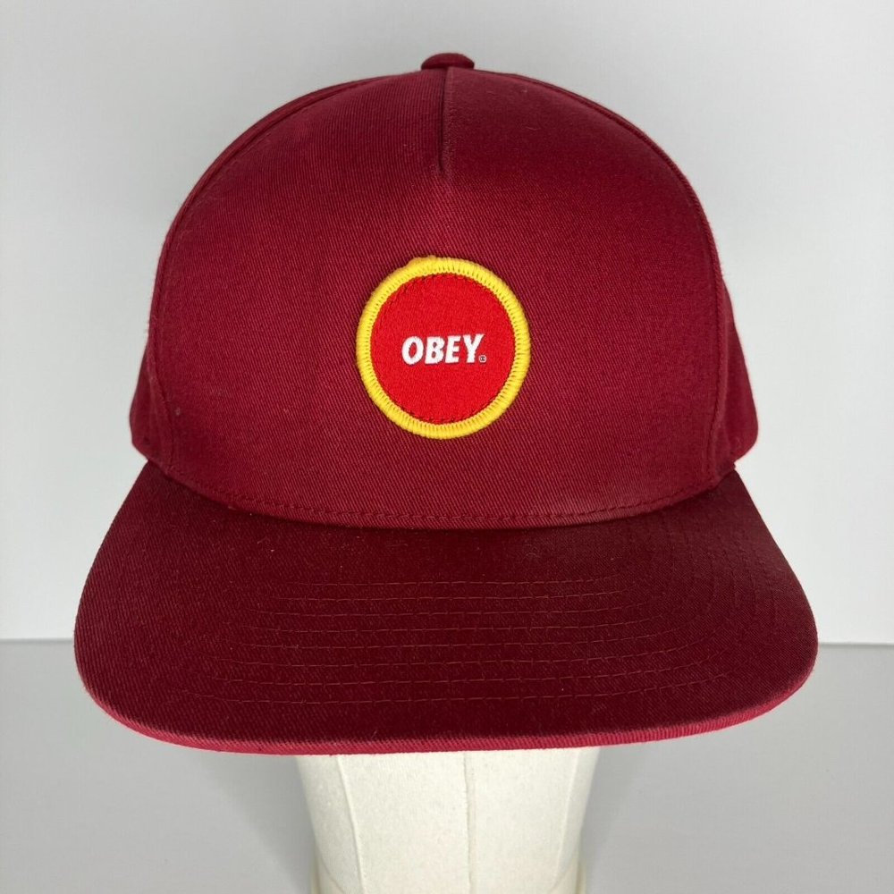 Obey Red Snapback Adjustable Hat